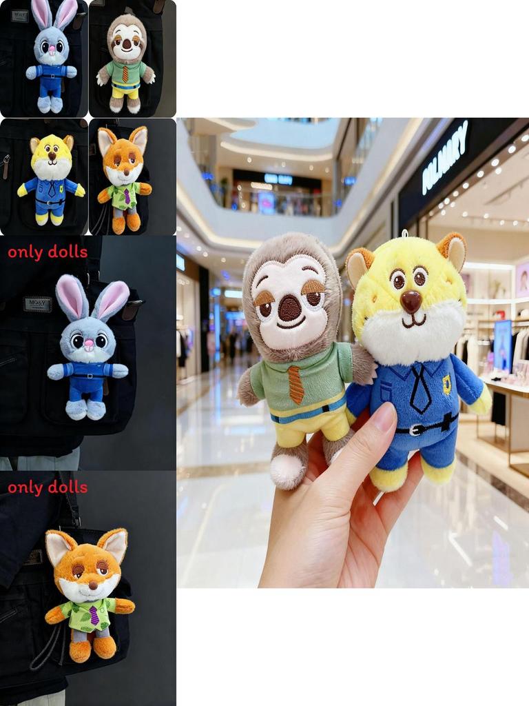 Zootopia Cute Judy Nick Sloth And Benjamin Plush Keychain For Kids And Collectors