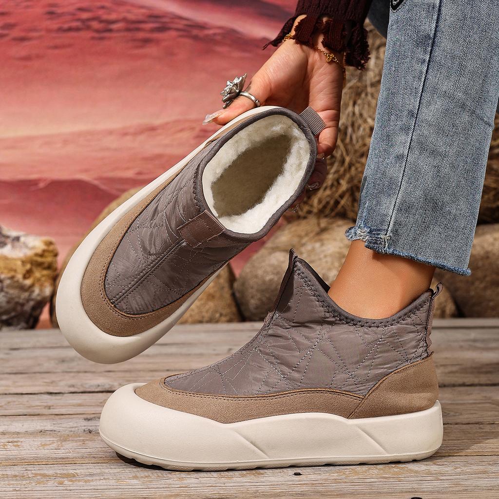 Down Cloth Non-Slip Thick Bottom Snow Boots Women'S Winter New Fleece-Lined Casual Soft Bottom Comfortable Cotton Shoes