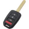 Replacement Key Fob Cover Case Fit For Honda 2016-2017 Accord 2016- Civic 2014-2015 CR-V Keyless Entry Key Fob (Black)