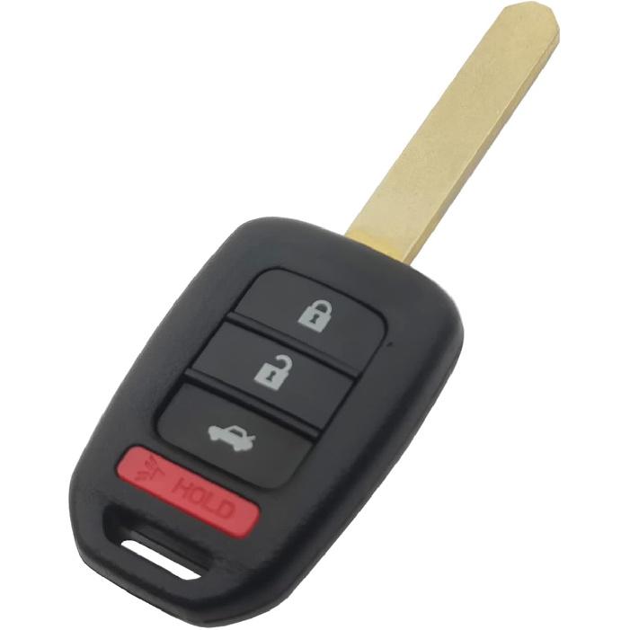 Replacement Key Fob Cover Case Fit For Honda 2016-2017 Accord 2016- Civic 2014-2015 CR-V Keyless Entry Key Fob (Black)