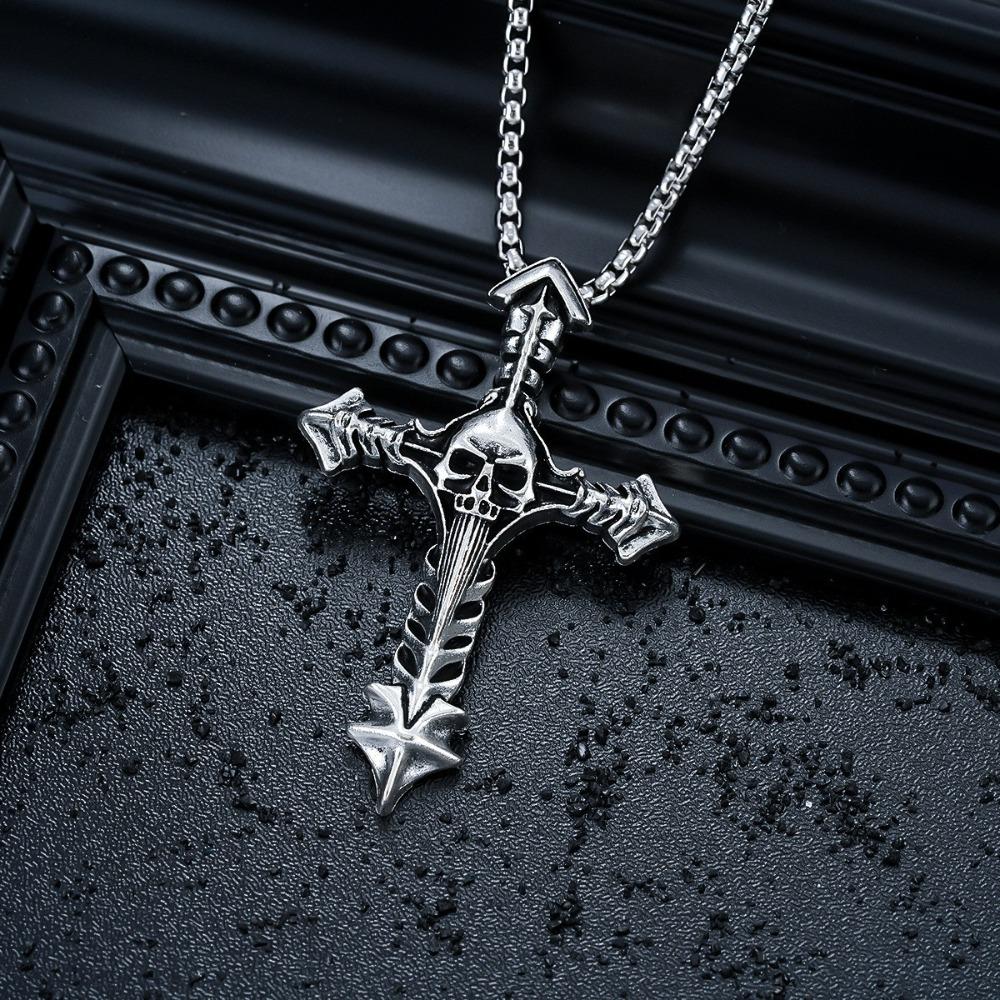 Kreuzkette Herren Titanstahl Nicht Verblassend Hochwertiges Gefühl Vielseitiges Persönlichkeitsdesign Sommer Accessoires Damen Trend Einfacher Schmuck