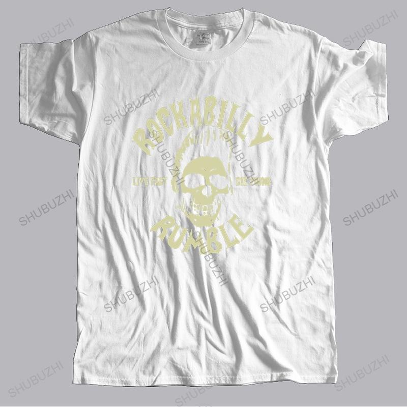 

Men And Woman T Shirt New Fashion TShirt Men Cotton ROCKABILLY RUMBLE ROCKNROLL Interesting summer teeshirt S