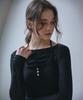 Bember Button-Detail Bustier Layered T-Shirt_Black