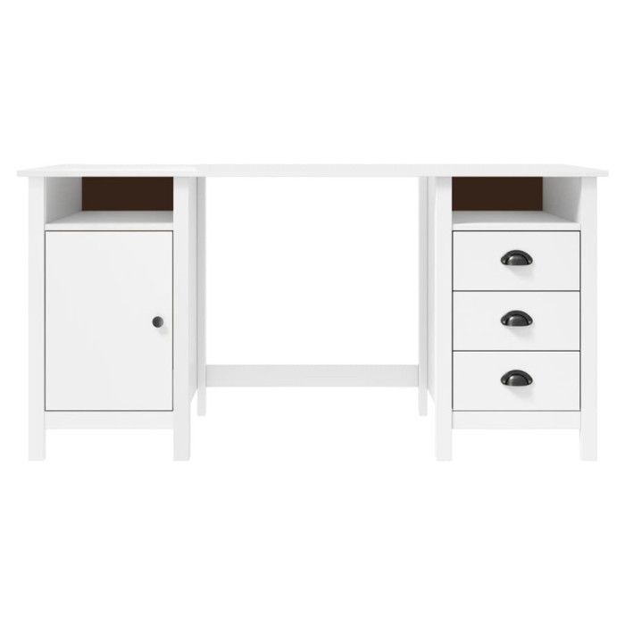 VidaXL Bureau Hill Range Blanc 150x50x74 cm Bois de pin solide