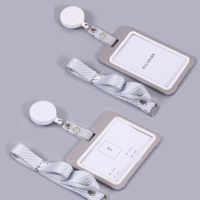 1/2PCS Card Sleeve Credit Card Badge Holder Nurse Student Name Tag Id Badge Holder Card Holder Women Men Lanyards Badge Holder