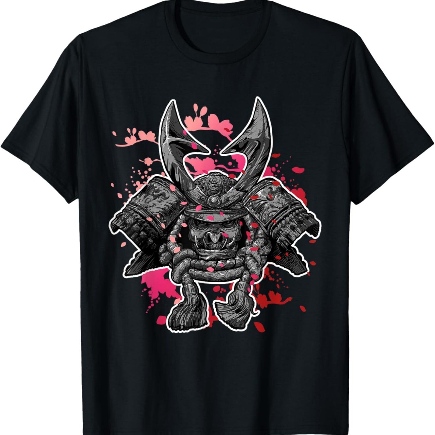 Oni Knight  Samurai Warrior Cherry Blossoms T-Shirt S чёрный