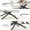 Coffee table made of tempered glass, rectangular coffee table, black shaped metal legs, modern living room table, black-H46/B100/T60 cm