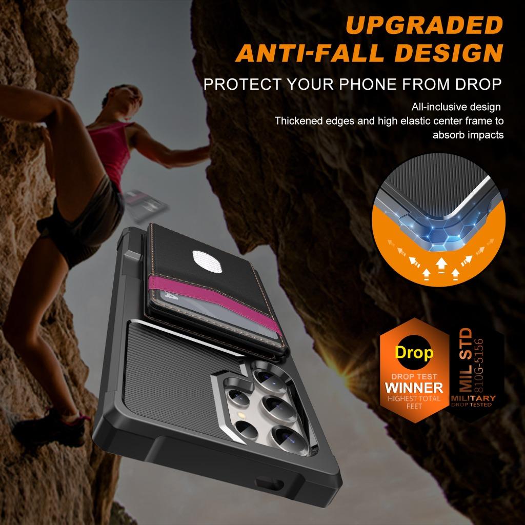 Flip Card Slot Holder Wallet Phone Case For Samsung Galaxy S21 S22 S26 Ultra S25 Edge S24 Plus S23 FE A57 A37 A17 Armor Cover