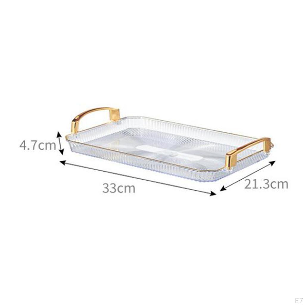 Bandeja de serviço elegante com alças para uso doméstico e no escritório