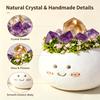 Cute Natural Crystal Potted Plant 3D Raw Stone Micro Landscape Desktop Ornament Amethyst Citrine Lucky Wealth Home Decor Gift