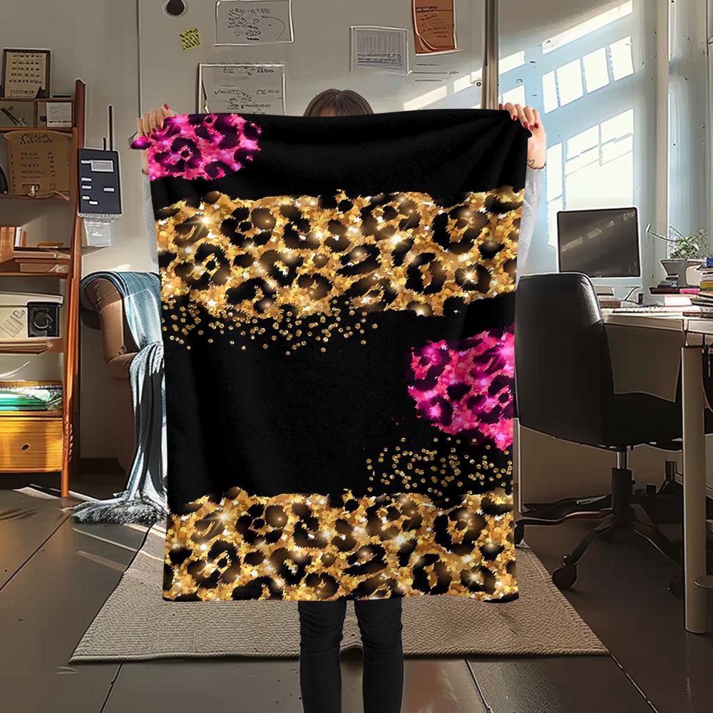 Leoparden- und Kuhmuster Flanelldecke, Hohe Qualität, Bequem für alle Jahreszeiten, Heimdekoration, Wärme und Komfort, Perfekt für Weihnachtsgeschenke