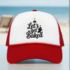 Christmas Pattern Sponge Mesh Trucker Cap with Hot Stamped Logo and Sunshade
