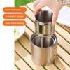 Camping Folding Cup Set 304 Stainless Steel High Quality Portable Cup Picnic Drinkware Set Water Bottles Outdoor Folding Cup Set
