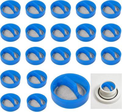 Washing Machine Inlet Valve Filter (Includes Water Inlet Pipe Filter and Water Inlet Strainer; Washing Machine Replacement Part) Blue 20PCS
