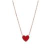 Women's Titanium Steel Heart Necklace - Red & Black, Colorfast, Simple Clavicle Chain, Trendy Ins Style