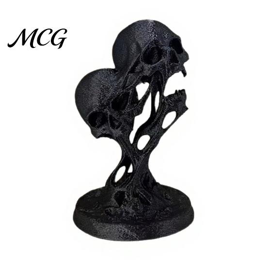 Abstract Skull Ornament Integrated Molding Process Figure, 3D Printed Double Art Ornament, Fluid Exquisite Detail Statue Statue, Dark Style Decoration