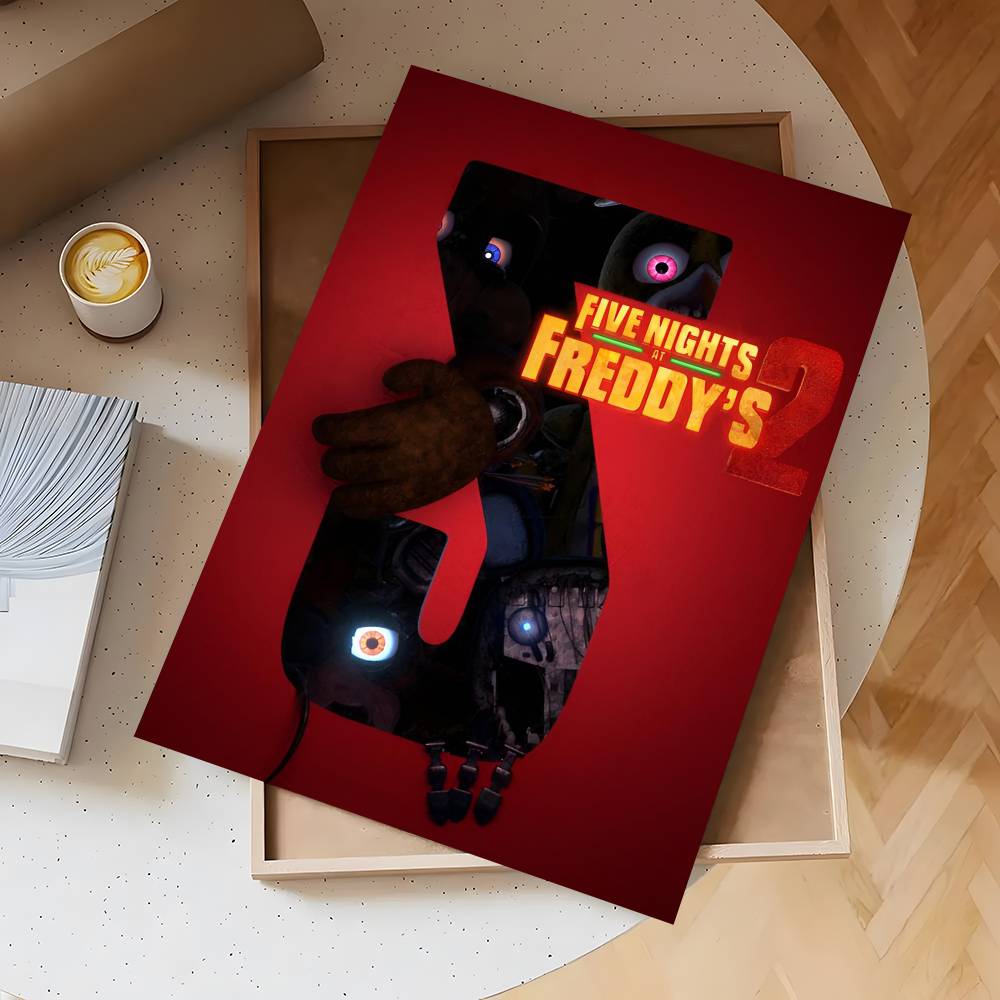 Anime Fnaf Five-nights-At-Freddys 2 Poster Self-adhesive Waterproof Sticker For Bar Room Decor High Quality Print Gift