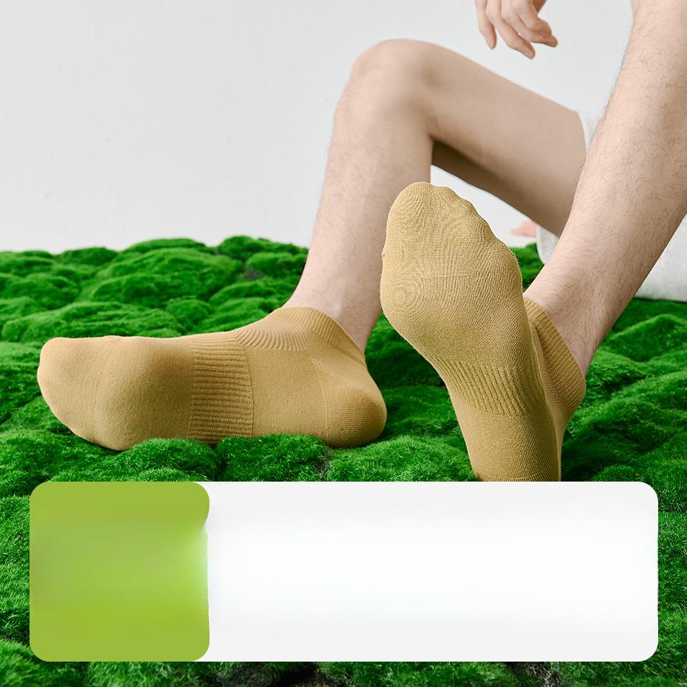 Pure Cotton Men's Spring and Summer Mesh Style Boneless Deodorizing Sweat-absorbing Casual Boat Socks Spring and Summer Short Socks