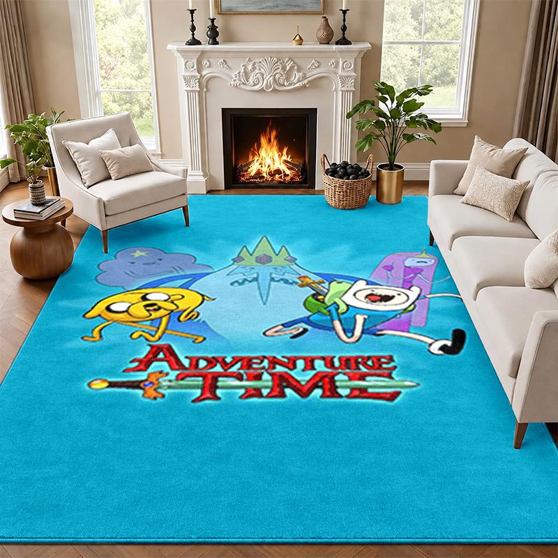 Adventure Time Carpet Door Mat for Living Room or Bedroom Protective Mat Under Chair Office Decoration Christmas Gift Birthday Present