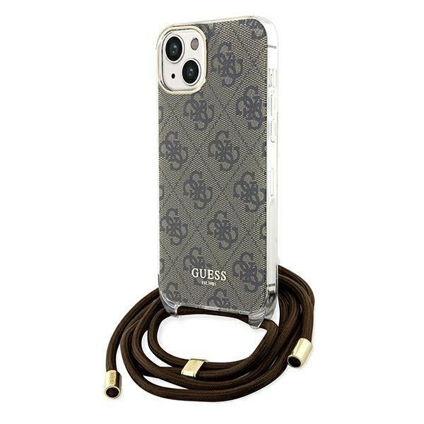 Guess Guhcp15Shc4Sew Iphone 15 / 14 / 13 6.1 Brązowy/Brown Twarde Etui Sznurek Crossbody Nadruk 4G