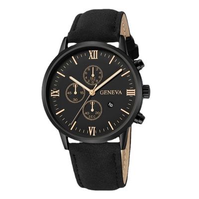 Neue Herren-Quarz-Freizeit-Uhr Mit Lederarmband Zifferblatt