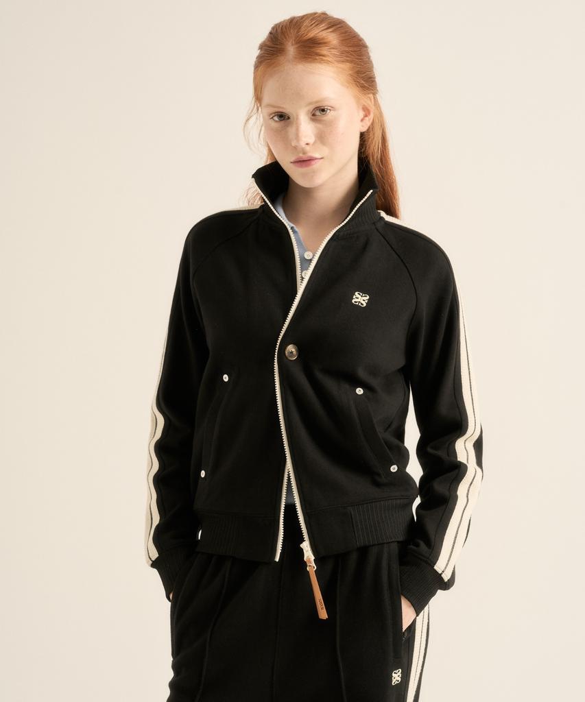 Satur Lawton All Day Track Zip-Up Jacket Caviar Black