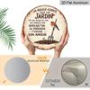 2D Flat, 1pc Waterproof Round Aluminum Robin Sign, French Memorial Quote with Robin & Garden Print, Retro Distressed Finish, Durable Metal Hanging