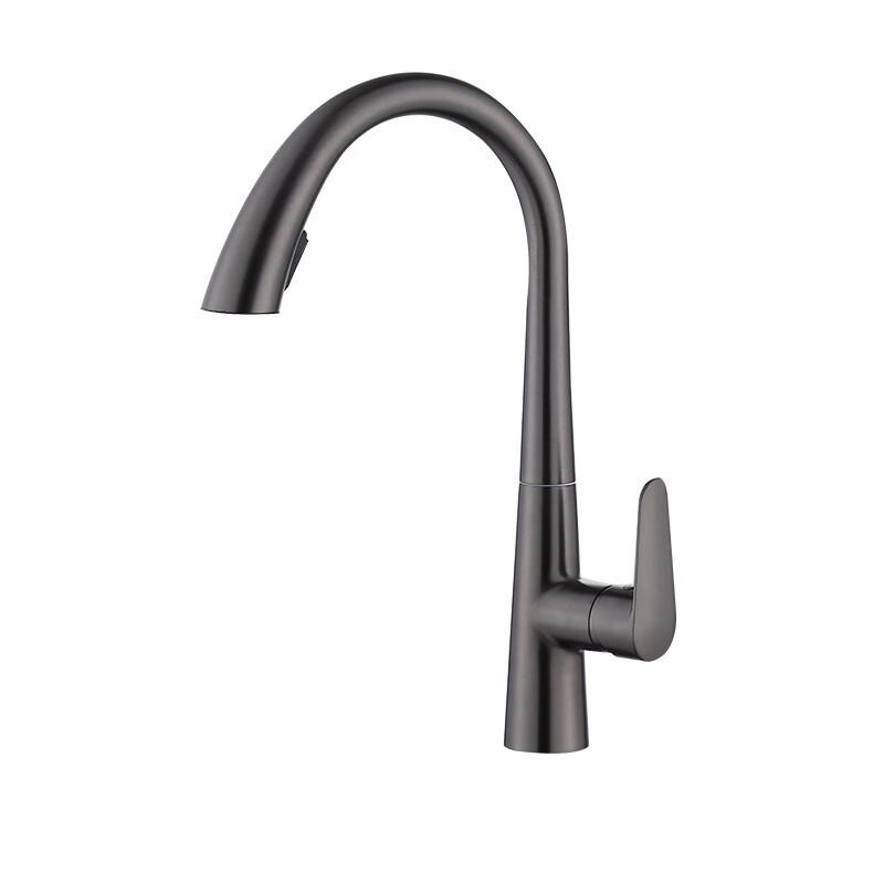 

TLXT Gunmetal Grey Swan Neck Kitchen Faucet