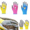 Luvas de trabalho de jardim duráveis e impermeáveis para crianças, luvas antiderrapantes de segurança para crianças, suprimentos portáteis para jardim, luvas de jardinagem