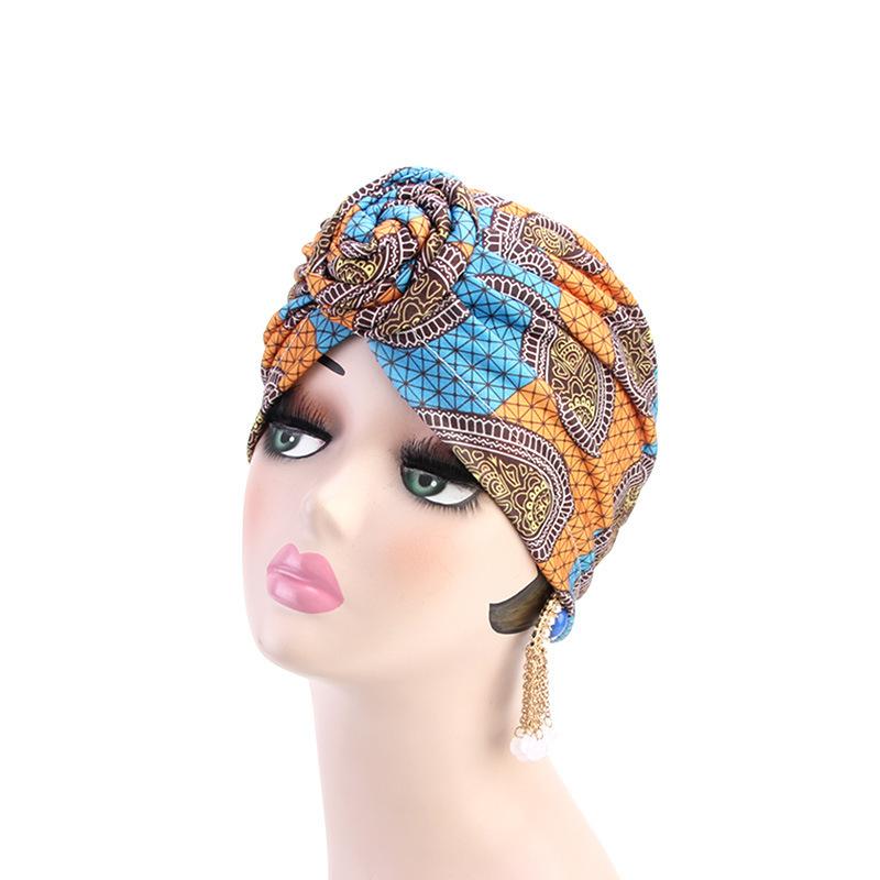 European and American popular vortex headscarf hat, disc flower hat, ethnic clothing hat, headgear hat, Indian hat