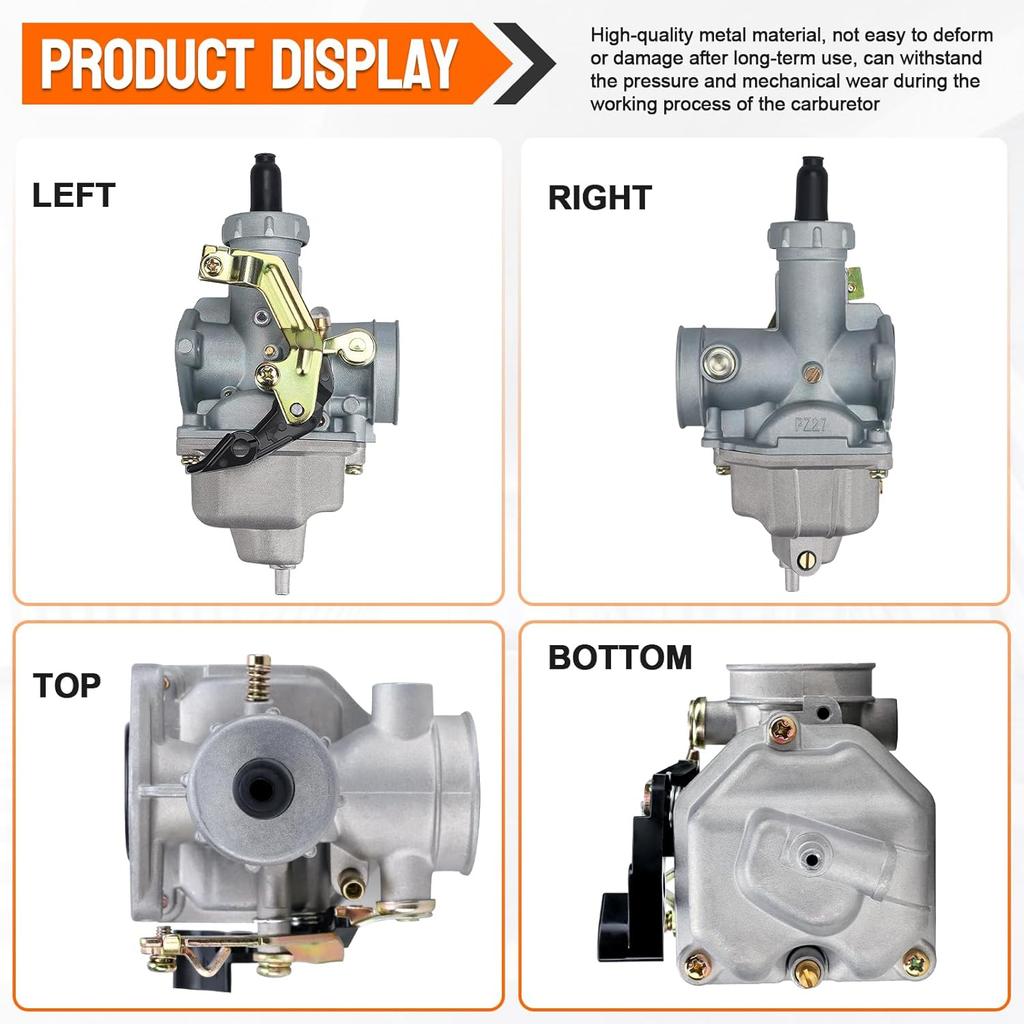 PZ27 Carburetor Replacement for TaoTao 200cc 125cc 150cc 250cc 4-stroke ATV Go Kart Dirt Bike Taotao Sunl Buyang Coolsport Lifan Kazuma Zongshen