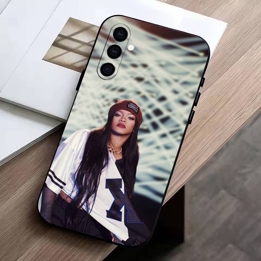 Singer-R-Rihanna  Phone Case Black Silicone Soft For Samsung Galaxy A73,A72,A71,A70,A53,A52,A51
