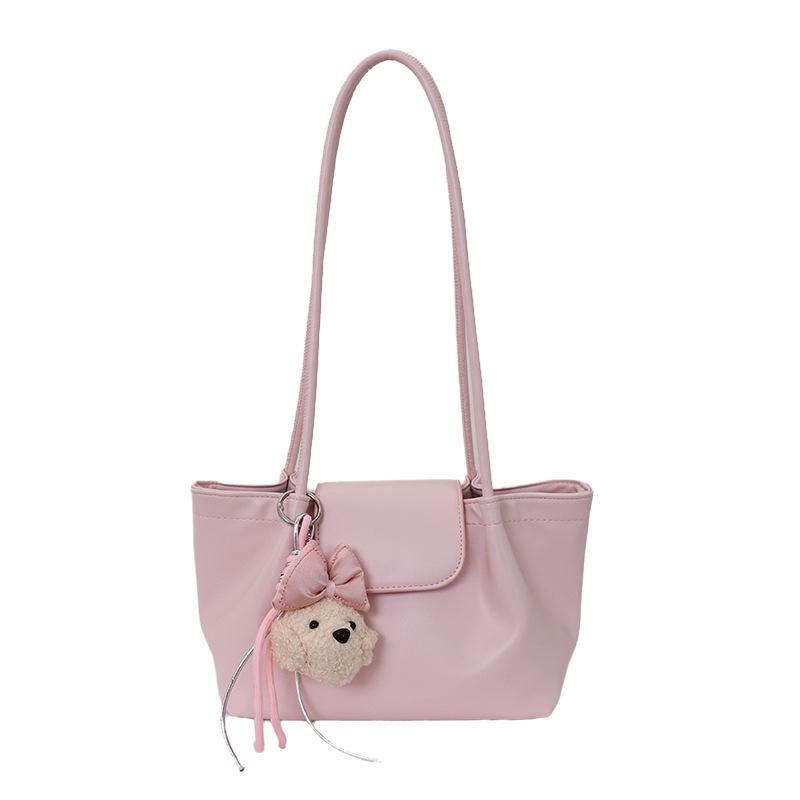

2026 Fashion Tote Bag, Large Capacity Shoulder Bag, Versatile Commuter Underarm Bag, High End, Small Market, and Western Style Handbag Add accessories рожевий