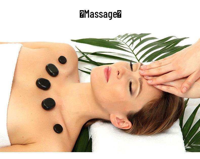 20-Piece Volcanic Energy Stone Massage Set with Heating Box and Essential Oil