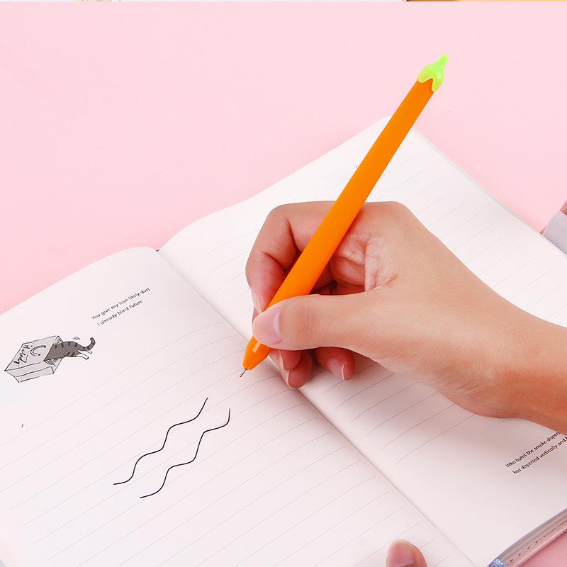 Korean Cute Cartoon Carrot Pen - Black Ballpoint for Students and Stationery