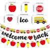 School Classroom Decoration School Bus Pencil Pull Flag Pull Flower Banner