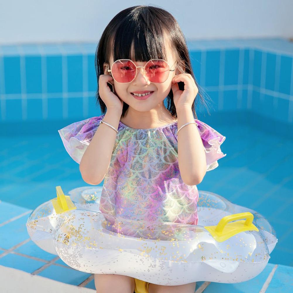 Thickened Sequin Flower Swimming  Seat Swim Ring For  Child Beginners