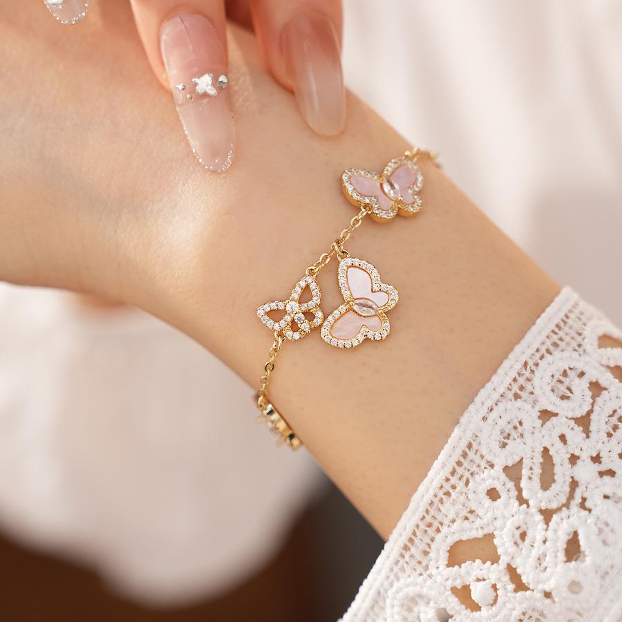 Elegant Zircon Butterfly Bracelet: Colorful, Versatile High-End Accessory for Women