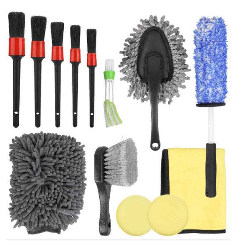 15 ცალი მანქანის ჰაერის გასასვლელი და ნაპრალის გამწმენდი ფუნჯების ნაკრები