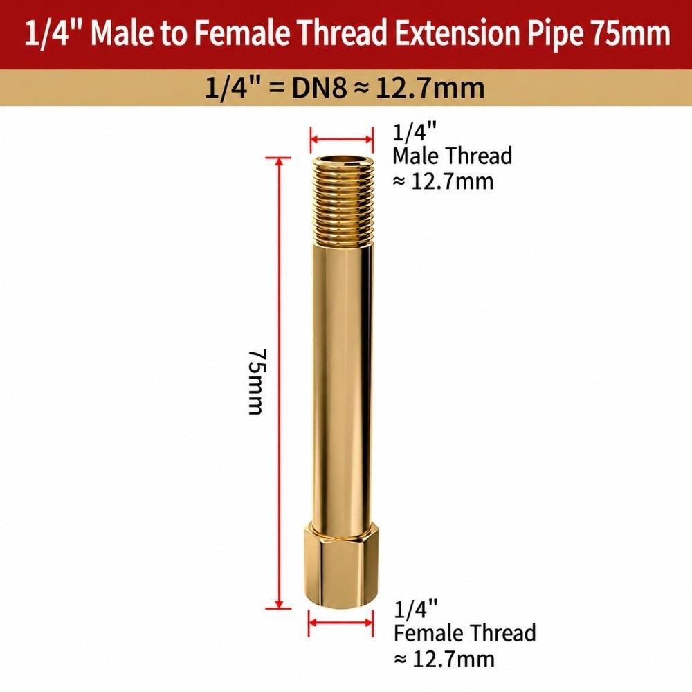 1/8" 1/4" Messing Verlängerungsnippel 50mm-200mm Außengewinde Innengewinde Fitting Für Wasserleitungen