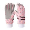 Kids Winter Warm Fleece Lined Windproof Anti-Slip Skiing Gloves Snow Play Cycling Cartoon Design