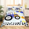 Tck Excavator Bedding Set,Under Constction Comforter Cover,Cartoon Car Duvet Cover Twin Machinery Equipment Bedspread Cover