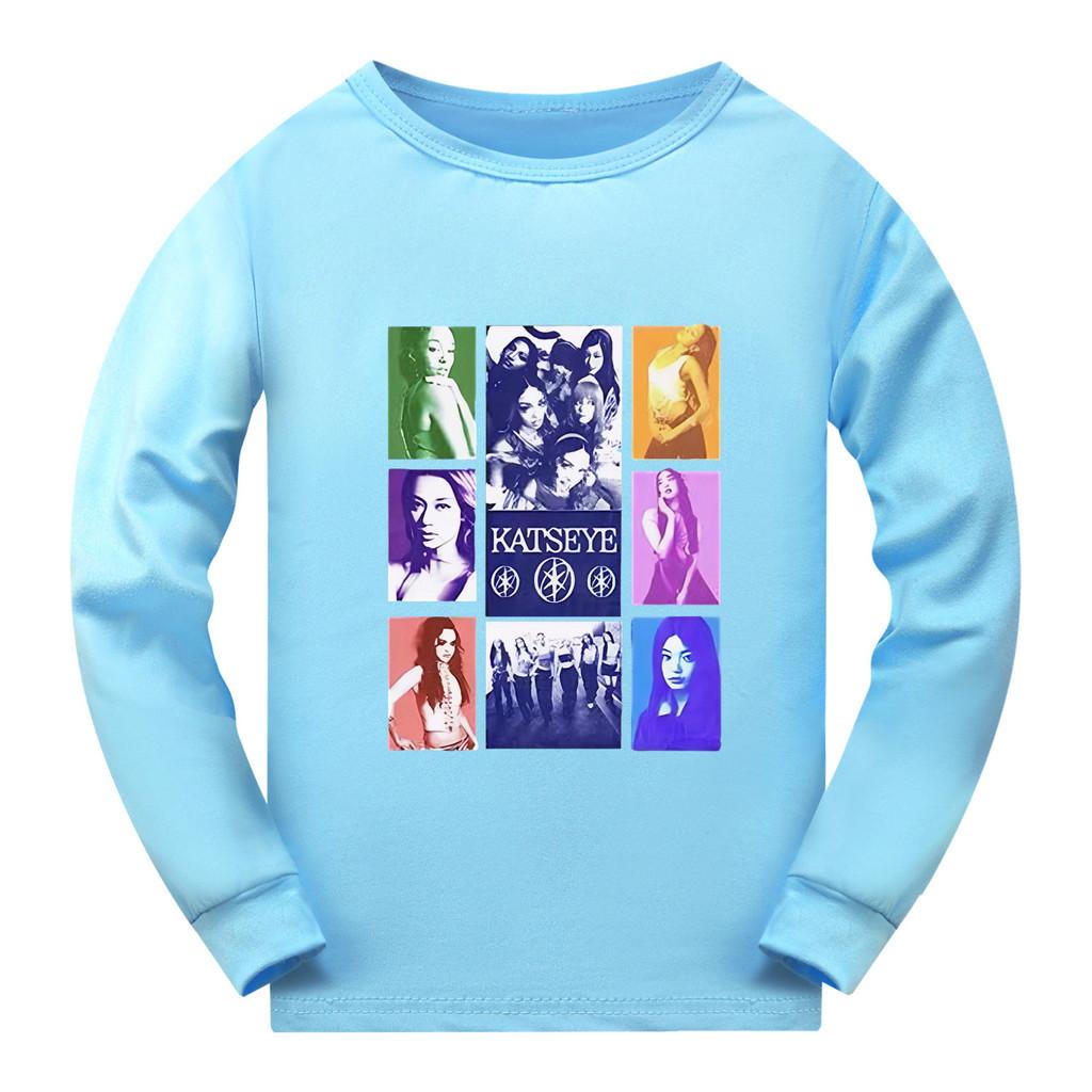 5321 Kids Girls KATSEYE Pop Star Print Long Sleeves T-Shirt