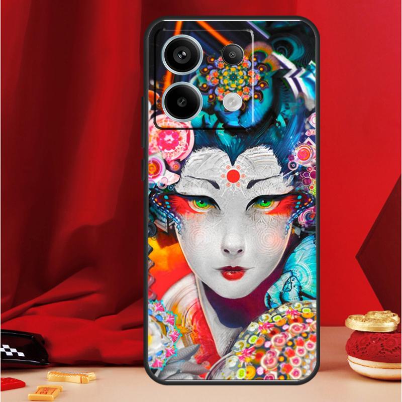 Japanese Geisha Case For Xiaomi Redmi Note 13 Pro 12 11 9 10 Pro 12S 11S 10S 9S Redmi 12 10C 12C 13C Cover