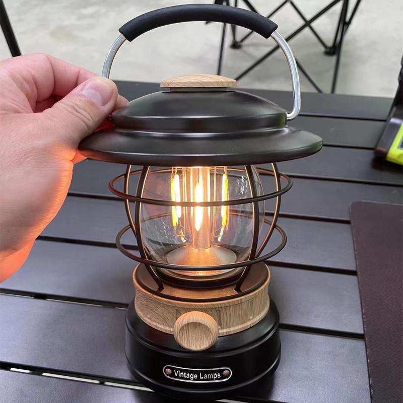 Outdoor COB Camping Lantern Retro Campsite Light Portable LED Emergency Lamp Atmosphere Light for Garden Yard Camping Lights