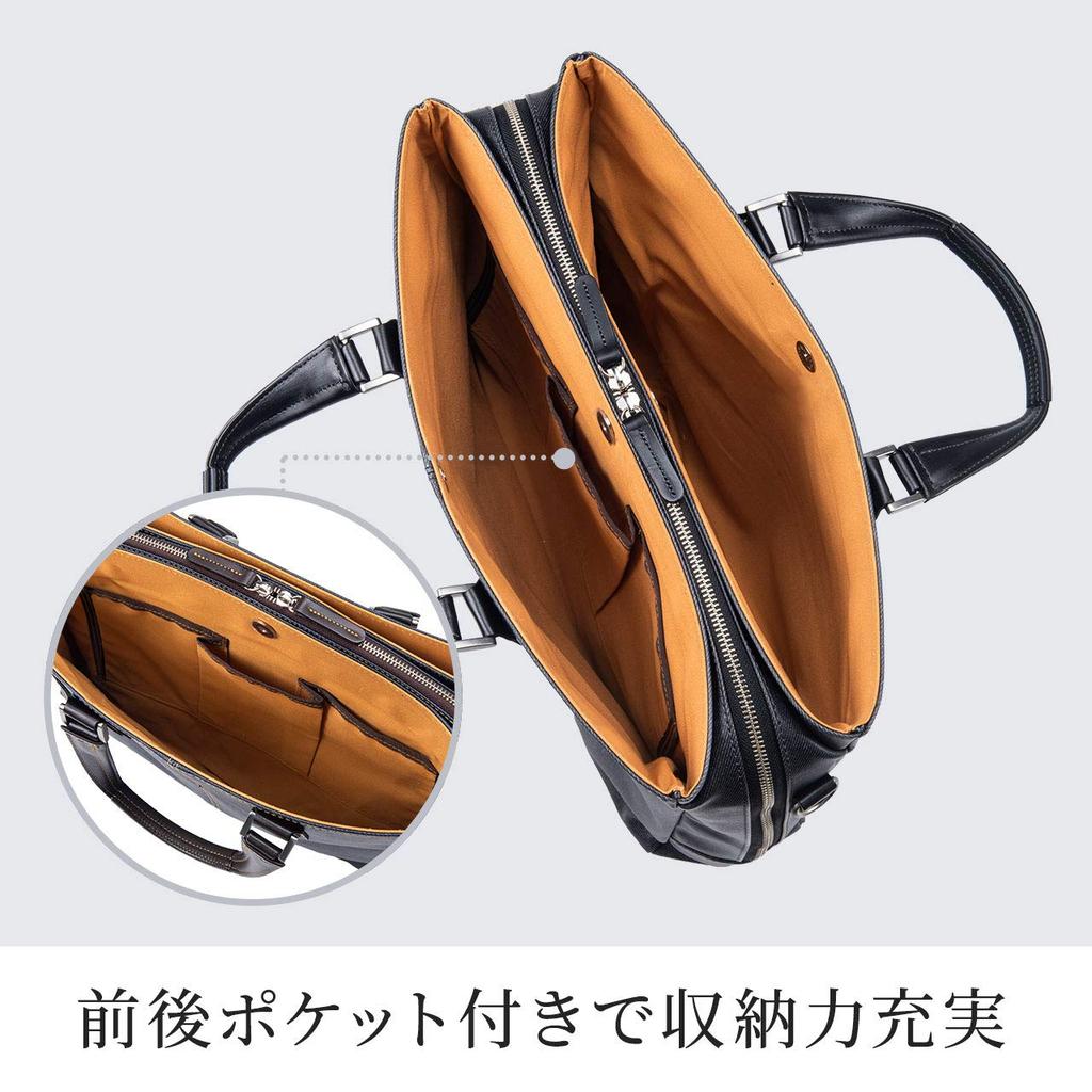 Hergestellt in Japan Business-Tasche Toyooka Sewing x Okayama Denim 12 Fächer 2WAY Wasserabweisend Freistehend Schwarz [Sanwa Direct] 200-BAG146BK