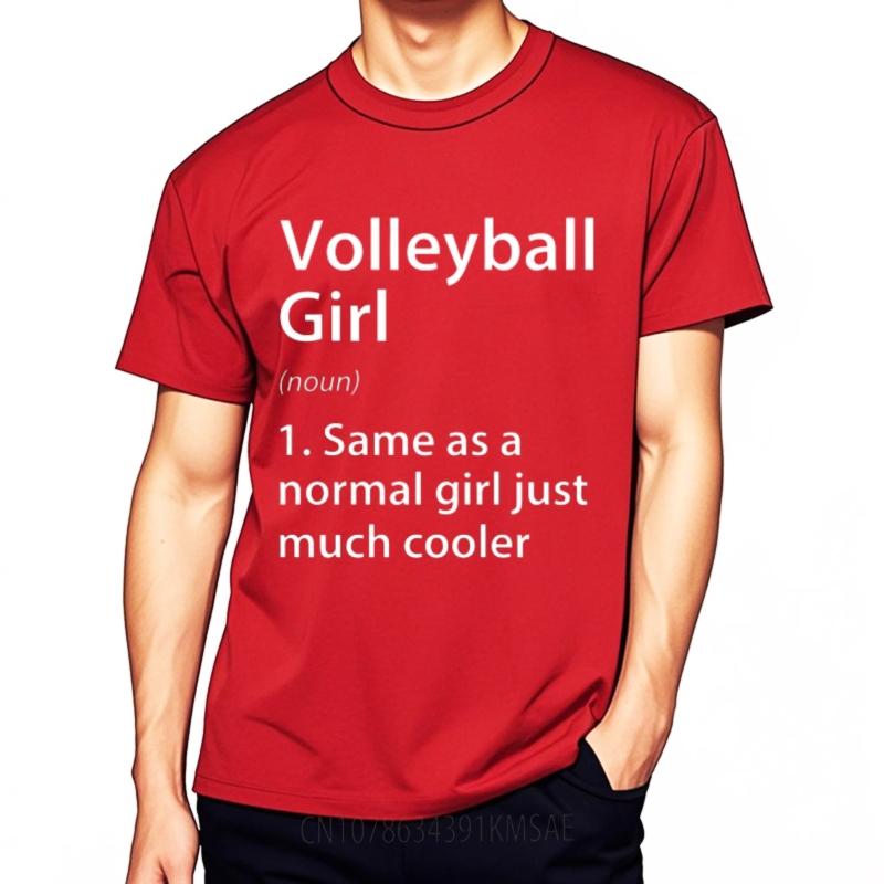 Однотонная мужская футболка с коротким рукавом Оверсайз Девочка-волейболистка Существительное То же, что и обычная девушка, Просто намного круче Модная Для него S