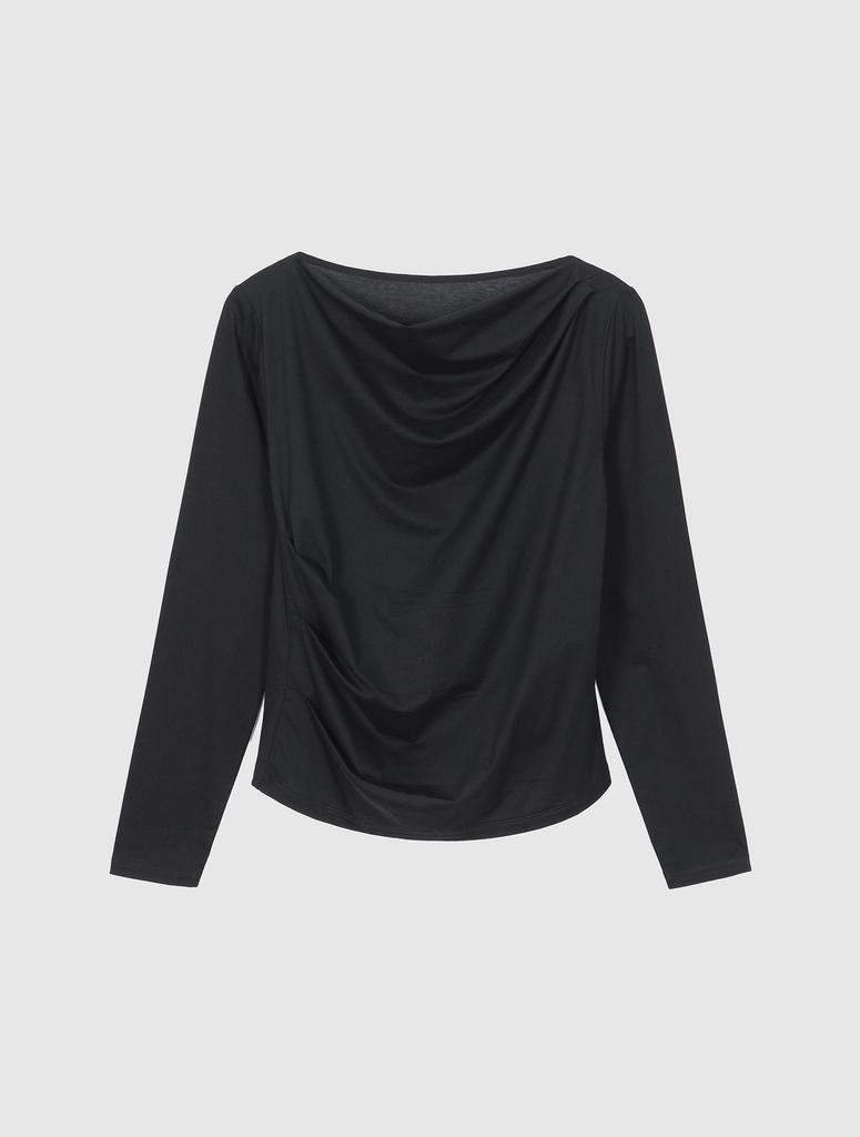 YJACK W_More Tension Drape Long Sleeve Jersey Blouse (120Gsm) Ljt2101L