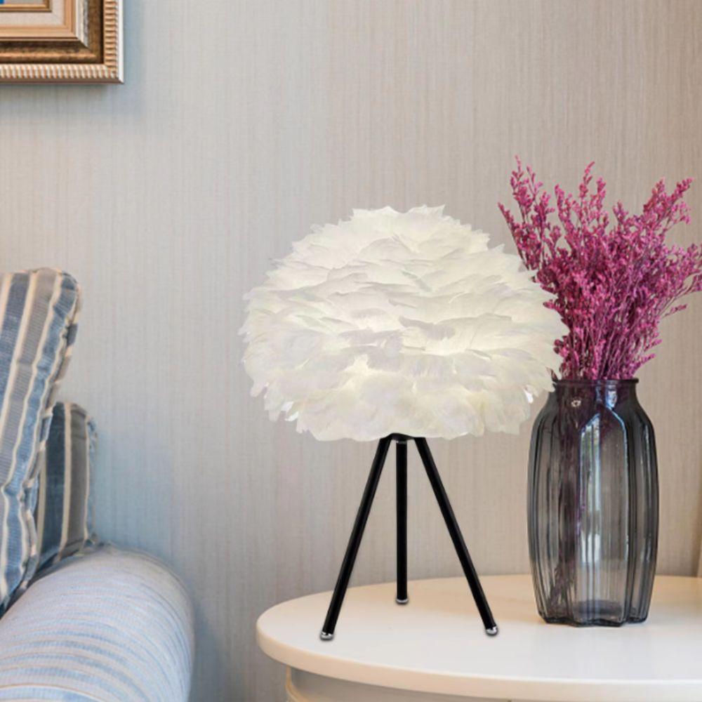 Nordic Style Feather Lamp Shade Warm Feather Cozy Design Lamp Shade Cover Soft Decorative Replacement Shade Floor Lamp Shade