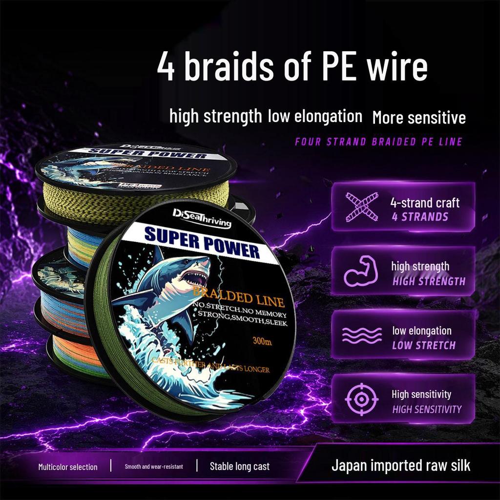 Strong 100m 4-Strand PE Braided Fishing Line, 100lb, for Freshwater & Saltwater